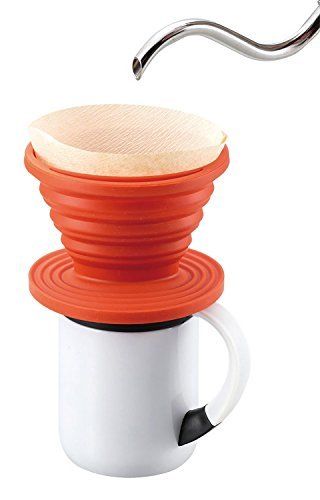 CAPTAIN STAG UW-3509 Silicon Coffee Dripper Orange Outdoor Goods NEW from Japan_4