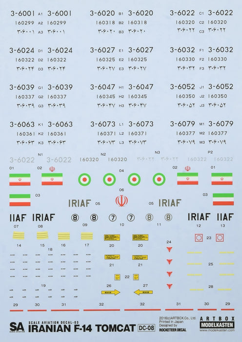 Model Kasten 1/72 Iran Air Force F-14 Tomcat Decal DC-10 Plastic Model Parts NEW_1