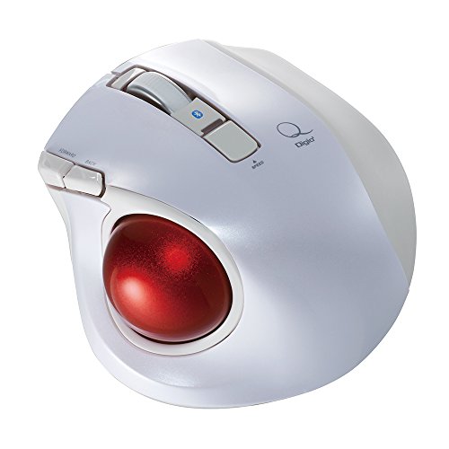 Nakabayashi Digio 2 Q Small Trackball Bluetooth Mouse Quiet 5 Button White 48378_1