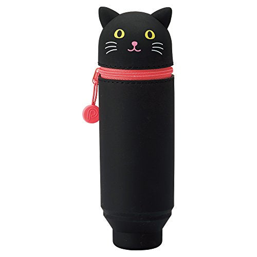 Lihit Lab Stand Pen Case Punilab black cat A7712-3 NEW from Japan_1