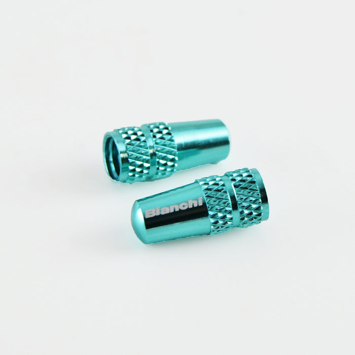 Bianchi ‎JPPVCUEC Valve Cap Alloy Celeste 2pcs Set Road Bike Blue Aluminum NEW_2