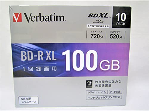 Mitsubishi XL 10pcs 100Gb White 4X Speed Compatible  Bd-R Vbr520Yp10D1 NEW_1