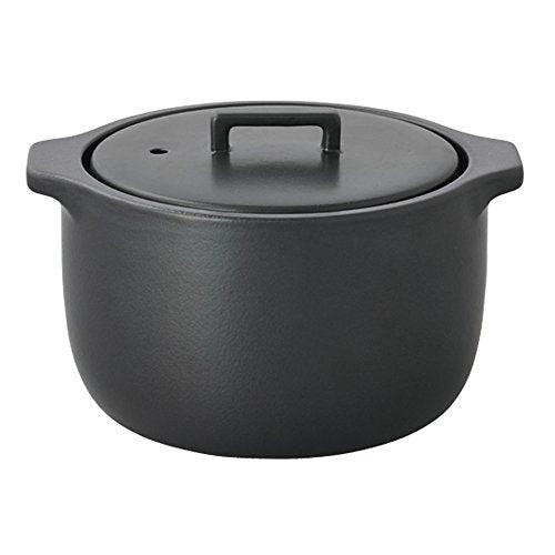 KINTO KAKOMI Rice Cooker clay pot Pot 2-Go (360ml) Black 25195 Microwave Safe_1