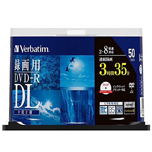 Verbatim Blank DVD-R DL VHR21HDP50SD1 CPRM 8x White Printable 50 Discs NEW_2