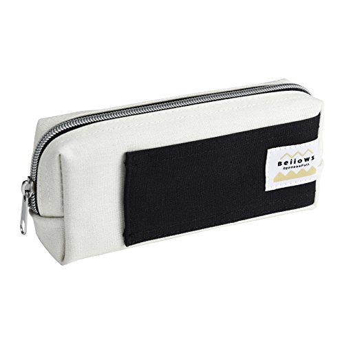 Concise pen case Bellows Black 134138 Inner mesh pocket NEW from Japan_1
