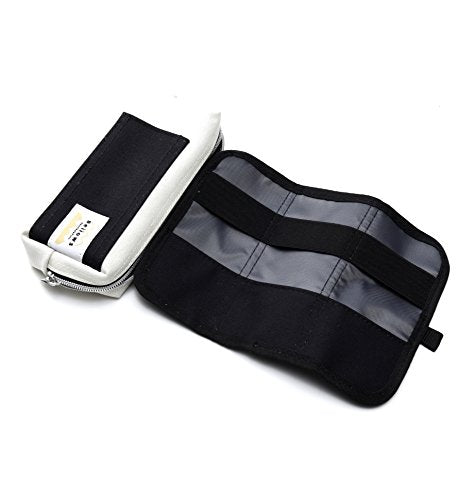 Concise pen case Bellows Black 134138 Inner mesh pocket NEW from Japan_2