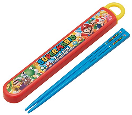 Skater chopsticks & chopsticks box set sliding type super mario 17 16.5cm NEW_1