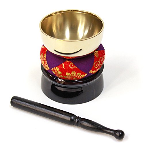 Japanese Buddhist Singing Bowl / Rin Gong, Cushion , Striker Set from Japan NEW_1