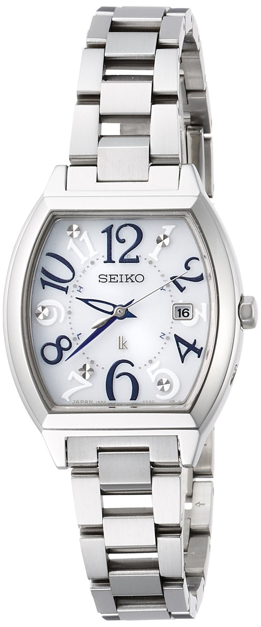 SEIKO LUKIA Women's Solar Radio Watch SSVW091 White & Blue color Stainless Steel_1