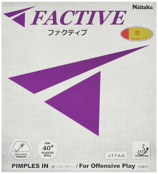 Nittaku Table Tennis Rubber FACTIVE NR-8720 (Spin) Red Thick 1.8mm Back Soft NEW_1