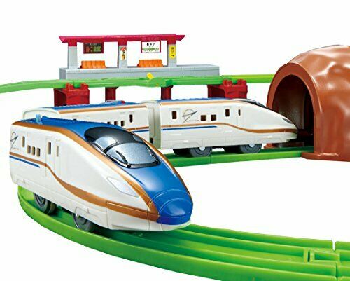 Plarail Buzy Announce! Sound Shinkansen Series E7 'Kagayaki' Rail Set NEW_1