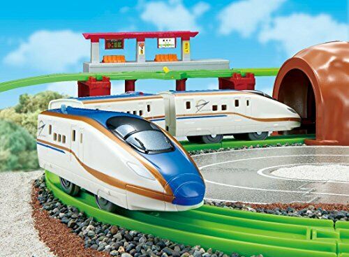 Plarail Buzy Announce! Sound Shinkansen Series E7 'Kagayaki' Rail Set NEW_2