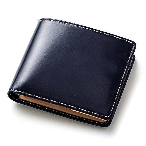 BRITISH GREEN Bi Fold Wallet Bridle Leather Navy Men's 1080 NEW from Japan_1