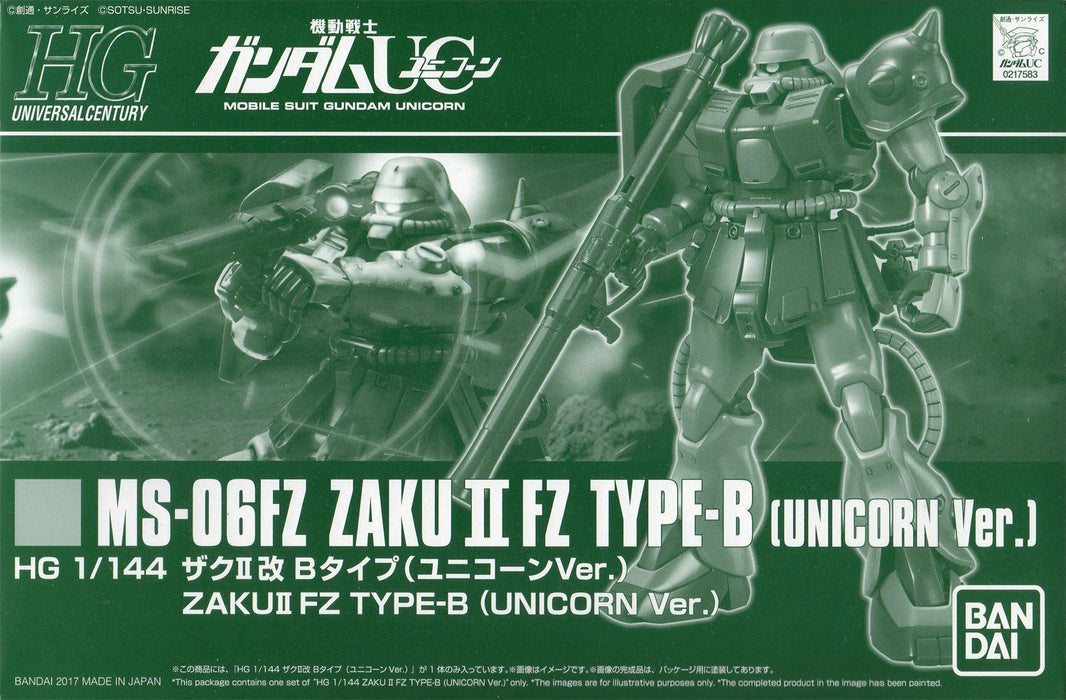 BANDAI HGUC 1/144 MS-06FZ ZAKU II FZ TYPE-B UNICORN Ver Model Kit Gundam UC NEW_1