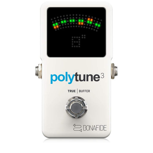 tc electronic PolyTune 3 Guitar Holistic Tuner Built-in Buffer 19V Battery White_1