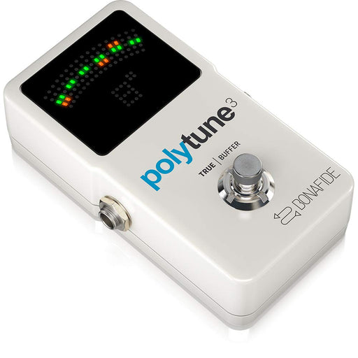 tc electronic PolyTune 3 Guitar Holistic Tuner Built-in Buffer 19V Battery White_2