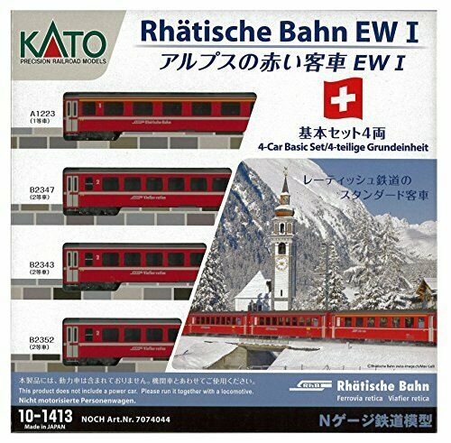 KATO N scale Alps red passenger Ew I 4 both basic set 10-1413 model kit  NEW_1