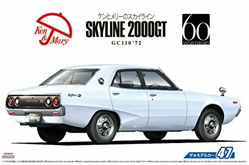 Aoshima 1/24 Nissan GC110 Skyline 2000GT '72 Plastic Model Kit NEW from Japan_4