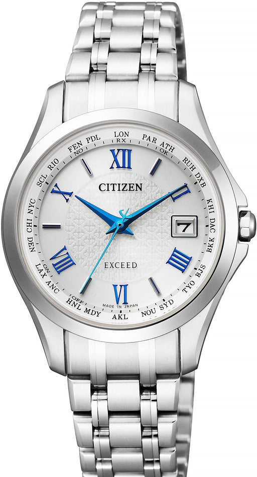 CITIZEN EXCEED EC1120-59B Eco-Drive woman Watch Silver Titanium Made in Japan_1