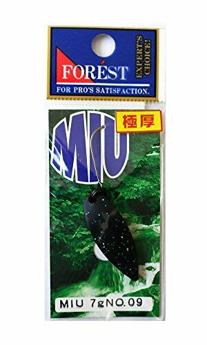 FOREST Lure MIU Spoon Native 7g No.09 Matte Black / Green Lame NEW from Japan_1
