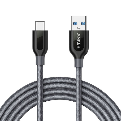 Anker Powerline+ 1.8m USB-C & USB-A 3.0 Cable Long Life Gray ‎A81690A1 for iPad_1