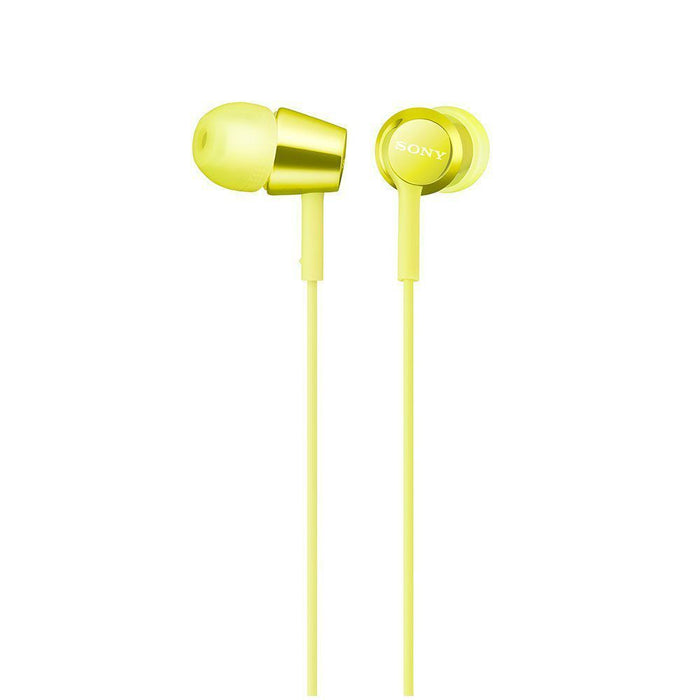 SONY MDR-EX155AP Closed Dynamic In-Ear Headphones In-line Remote Mic Yellow NEW_1