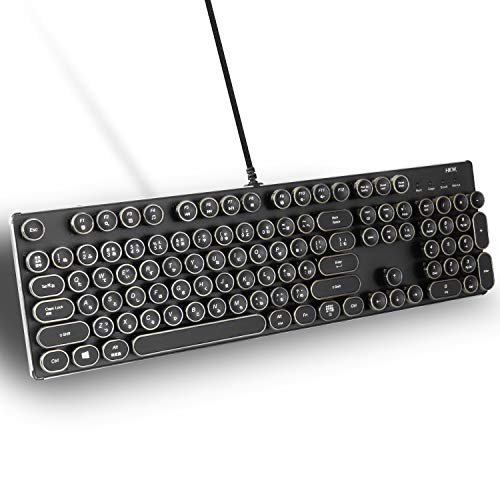 HKW typewriter-style mechanical keyboard blue axis 104-key USB Wired NEW_1
