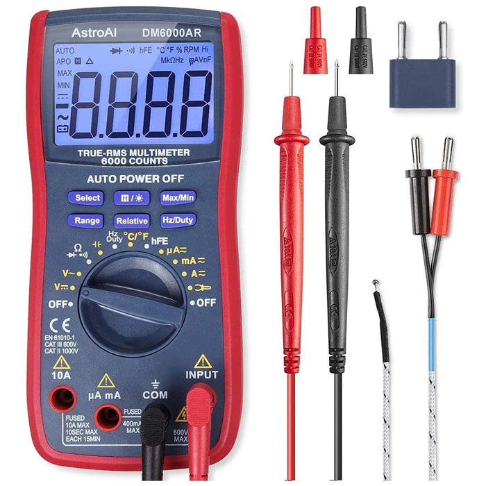 AstroAI Tester Digital Tester Multimeter Auto Range 6000 Count Voltage Current_1