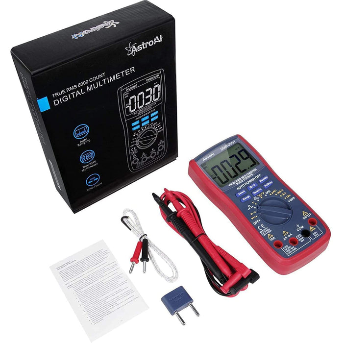 AstroAI Tester Digital Tester Multimeter Auto Range 6000 Count Voltage Current_3