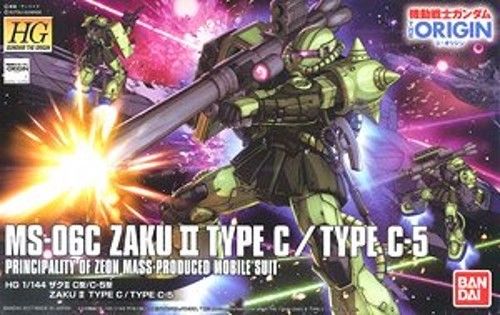 BANDAI HG 1/144 MS-06C ZAKU II TYPE C / C-5 Model Kit Gundam The ORIGIN NEW F/S_1