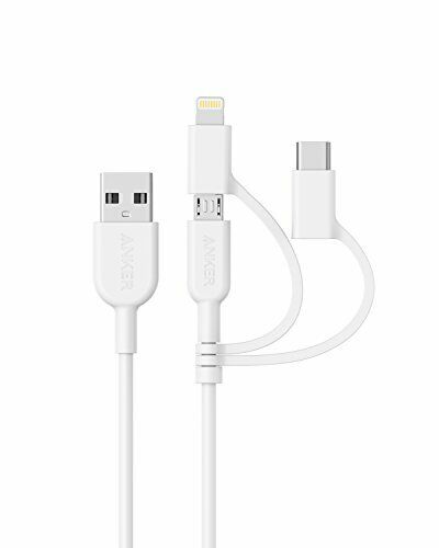 Anker PowerLine II USB-C cable 0.9m white 3-in-1 Lightning Micro MFi NEW_1