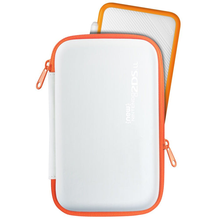 Hori 2DS LL compatible slim hard pouch White x Orange 2DS-110 storeable 3 cards_3