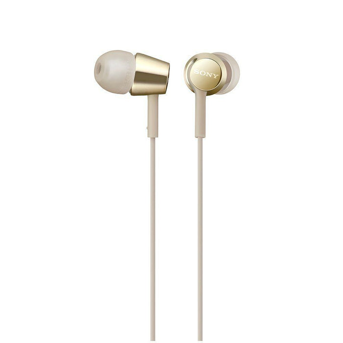 SONY MDR-EX155AP Closed Dynamic In-Ear Headphones In-line Remote Mic Gold NEW_1