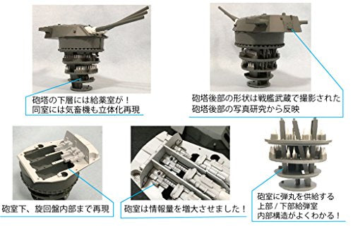 Fujimi model 1/200 equipment series No.1 Yamato 94 46cm Triple main turret Kit_5