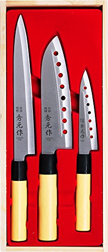 SUMIKAMA Japanese Kitchen Knife 3pcs Set SP-003 Sashimi Santoku Petty Knife NEW_1