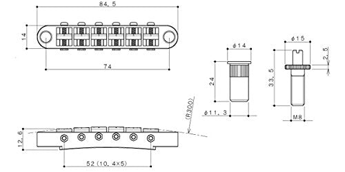 GOTOH Guitar bridge GE103B-T N Color Nikkel nashville type phi6.5mm Silver NEW_2