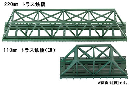 Rokuhan Zgauge R089 Single track truss iron bridge Short Green (Bridge Only) NEW_3