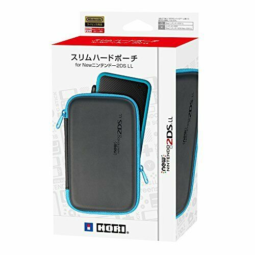 Hori Slim Hard Pouch Black & Turquoise for New Nintendo 2DS LL  from Japan_1