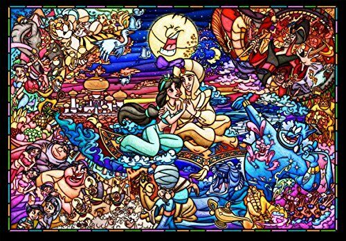 Tenyo 500 Piece Jigsaw Puzzle Stained Art Disney Aladdin Story NEW from Japan_1