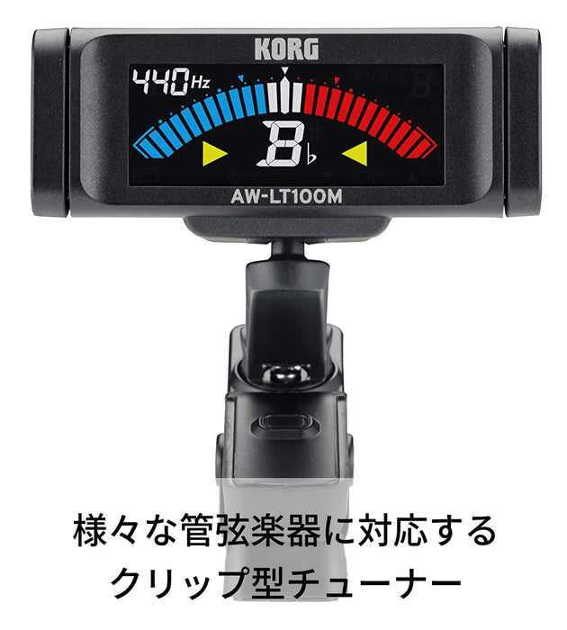 KORG AW-LT100M Black Clip-On Tuner 100 hours continuous drive Compact size NEW_2