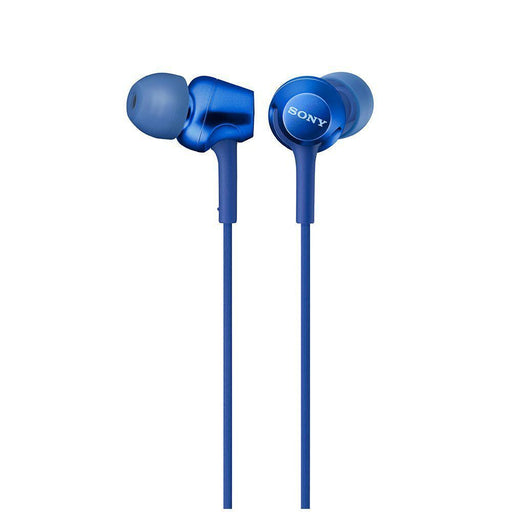SONY MDR-EX255AP Closed Dynamic In-Ear Headphones In-Line Remote Mic Blue NEW_1