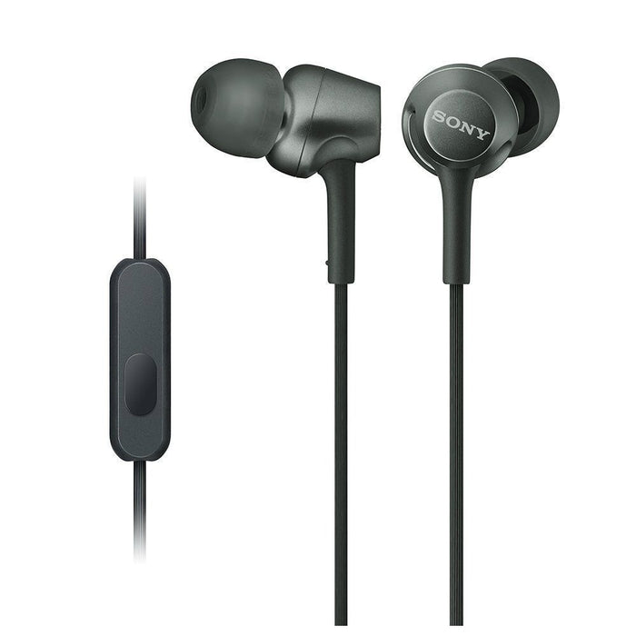 SONY MDR-EX255AP Closed Dynamic In-Ear Headphones In-Line Remote Mic Black NEW_1