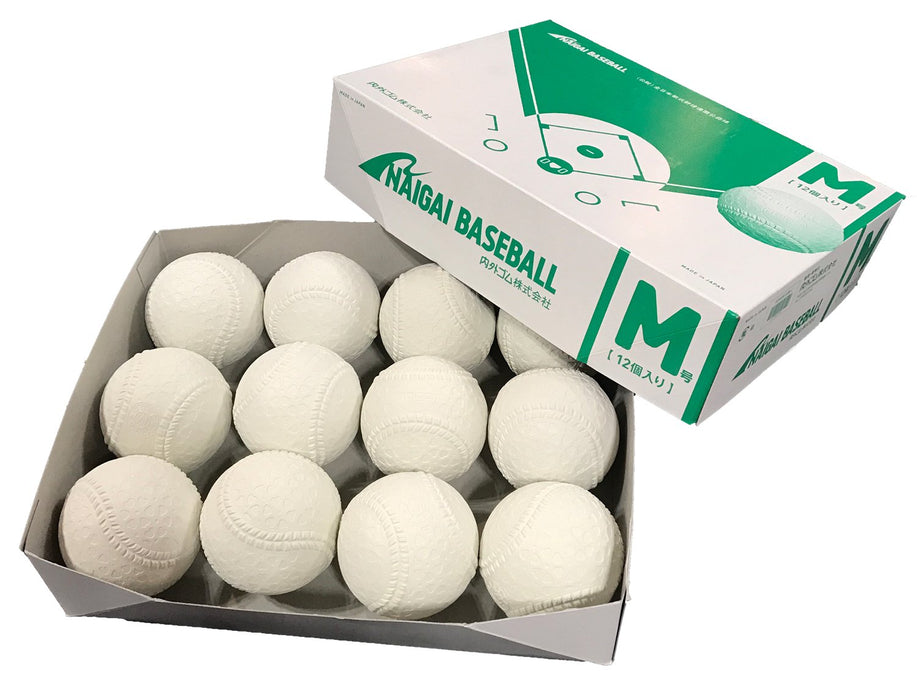 Naigai Japanese JSBB Official Game Baseball Rubber Ball Size M 1 dozen ‎MNEWD_3