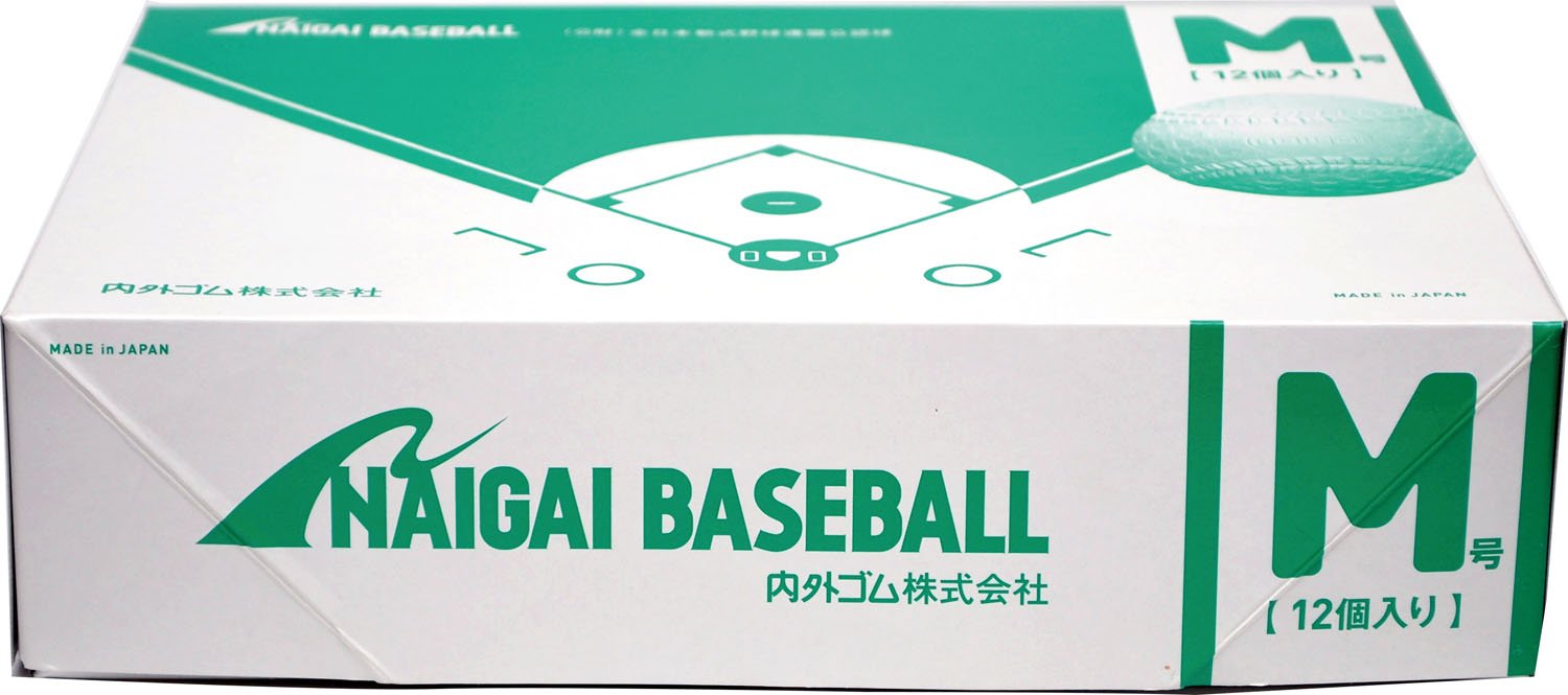 Naigai Japanese JSBB Official Game Baseball Rubber Ball Size M 1 dozen ‎MNEWD_4