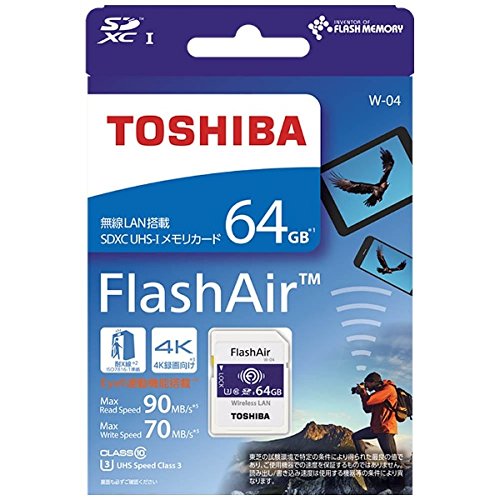 Toshiba Flash Air Wifi SDXC Memory Card 64GB Class10 UHS-1 SD