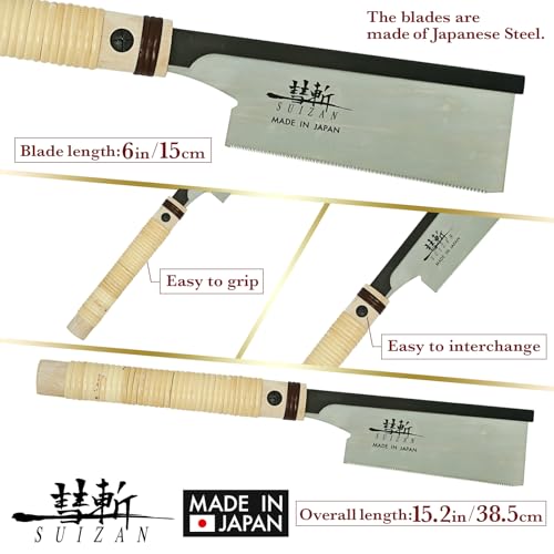 SUIZAN Dozuki Dovetail Hand Saw 150mm Pull Saw for Woodworking ‎Craft D-004 NEW_2