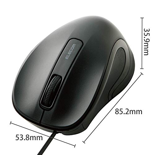 ELECOM wired mouse quiet click sound reduce Retractable reel built M-MK1UBSBK_2