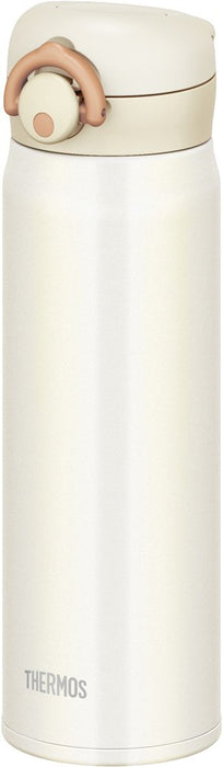 Thermos Water Bottle Vacuum Insulation Mug One-Touch Type 0.5L JNR-500 CRW White_1