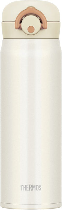 Thermos Water Bottle Vacuum Insulation Mug One-Touch Type 0.5L JNR-500 CRW White_2