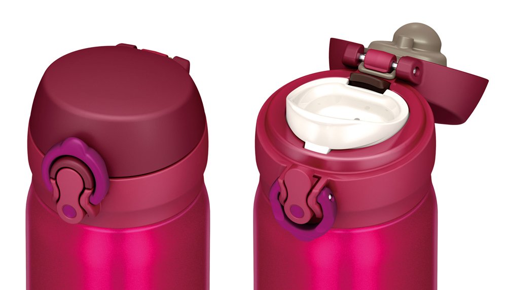 Thermos Water Bottle Vacuum Insulation Mug One-Touch 0.5L JNL-503 CRB Cranberry_3